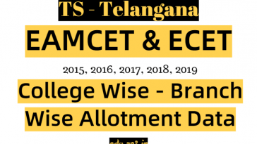 TS ECET EAMCET College wise branch wise allotment data